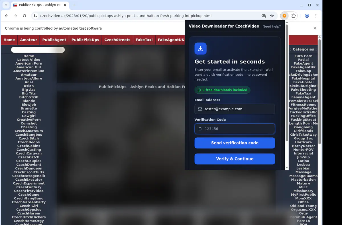Czechvideo Video Downloader browser extension screenshot 4